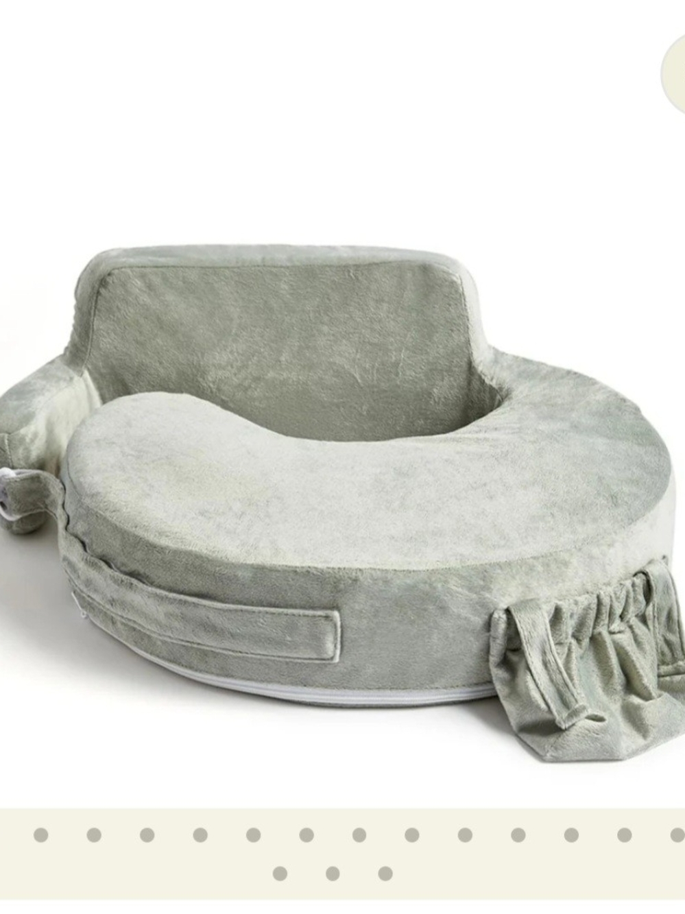 Plush Light Green Nursing/Baby Support Pillow